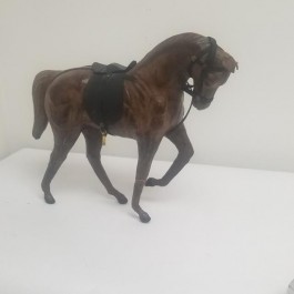 HORSE FIGURE- Carved of Wood & Covered in Leather