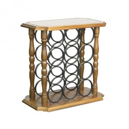 WOODEN WINE RACK-Small W/Black Hardware