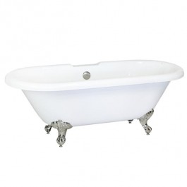 BATHTUB-Fiberglass Tub w/Silver Clawfoot