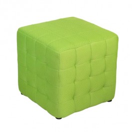 GREEN MESH TUFTED OTTOMAN-Square