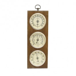 BAROMETER-Wooden Wall Hanging w/3 Dials