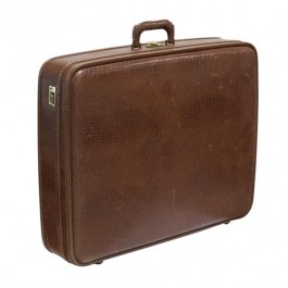 SUITCASE-Vintage Medium Brown Alligator Print