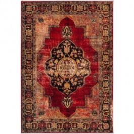 RUG-(9'x12')Vintage Distressed Oriental Red/Muti With Antique Patina
