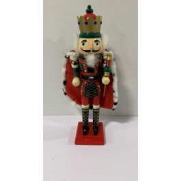 HOLIDAY NUTCRACKER-W/Red Fur Trimmed Cape & Pointed Edge Crown