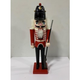 HOLIDAY NUTCRACKER-Soldier In Red Coat & Black Hat W/Gold 40