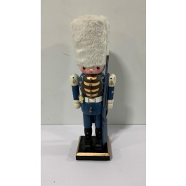 HOLIDAY NUTCRACKER-Soldier W/High White Hat & Navy Uniform