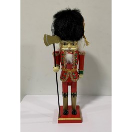 HOLIDAY NUTCRACKER-Soldier W/High Black Fur Hat & Red Bejeweled Uniform