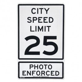 ROAD SIGN-City Speed Limit 25/Photo Enforced