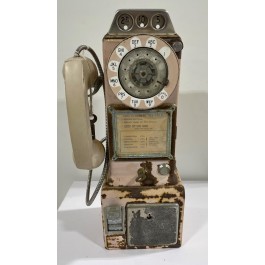 VINTAGE PAY PHONE-Rotary Beige W/Rust