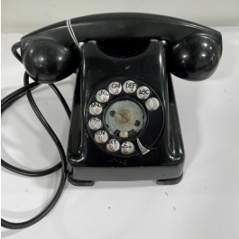 Vintage Kellog Inspired Phone-Black Square Base/Rotary
