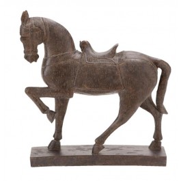 SCULPTURE-Horse in Saddle W/Antique Brown Finish
