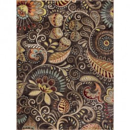 RUG (9'3"x12'6")Capric Transitional Floral Rug in Brown