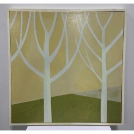 PAINTING-White Trees, Yellow Background (1)