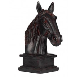 SCULPTURE-Faux Patina Horse Head W/Square Base