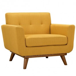 CLUB CHAIR-MCM Buttercup W/Maple Base