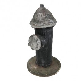 FIRE HYDRANT-Black/Silver w/Base