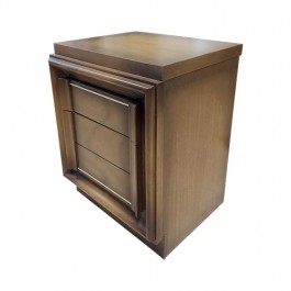 NIGHTSTAND-Modern Ashwood (3) Drawer w/Gold Accents