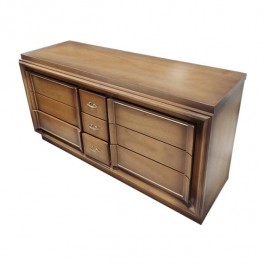 DRESSER-Modern Ashwood (9) Drawer w/Gold Accents