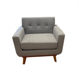 CLUB CHAIR-MCM Light Gray w/Maple Base