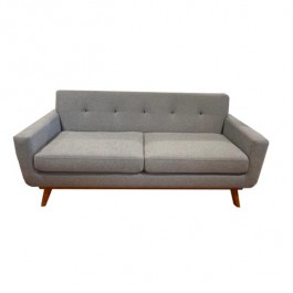 SOFA-MCM Light Gray w/Maple Base