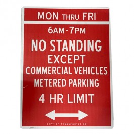 SIGN-Vertical "No Standing Except Commercial Vehicles" Street Sign