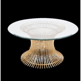 COFFEE TABLE- Platner Inspired |Gold |Glass Top