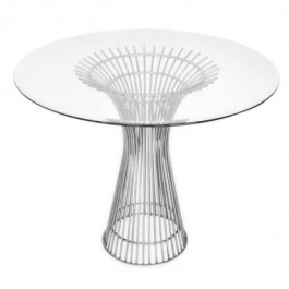 SIDE TABLE-Platner Inspired | Chrome | Glass Top