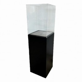 PEDESTAL-Acrylic Top w/Black Laminate Base-64H