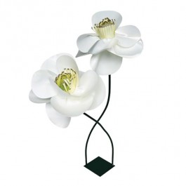 (90040038-63|WHT)Oversized White Flowers-Cluster of (2)