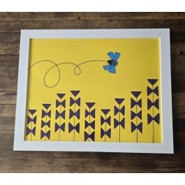Framed Poster-Lavender Beeline Yellow |White Frame