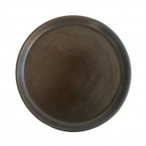 (17020025)PLATE-Charcoal Pottery Dish w/ Raised Lip