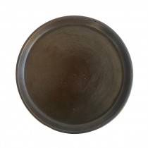 (17020025)PLATE-Charcoal Pottery Dish w/ Raised Lip