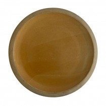 (01010075)DINNER PLATE-Ceramic Yellow w|Beige Trim