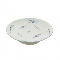 CAKE STAND-White Porcelain W/Blue Flowers