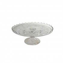 CAKE STAND-9.5"R-CLR-GLS-PRESS