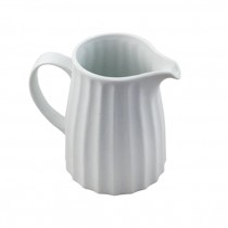 PITCHER-WHITE-6 1/2"-RIBBED