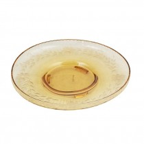 SERVING BOWL-Round Amber Etched Glass
