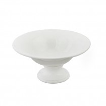 BOWL-White Glazed W/Pedestal Base