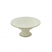 FOOTED COMPOTE-Bone China W/Gold Detail on Rim