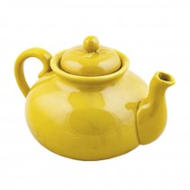 TEA POT-YELLOW CERAMIC W/LID