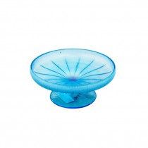 COMPOTE-Blue Carnival Glass