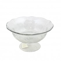 COMPOTE-Clear Etched Glass