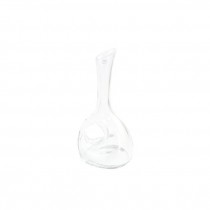 DECANTER-Contemporary Clear Glass W/Circle Cutout Handle