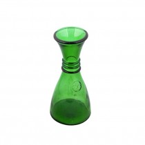 DECANTER-Water/Dark Green Glass W/Fleur De Lis