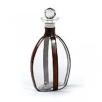 DECANTER-GLASS W/ LEATHER STRA