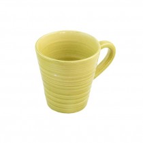 MUG-YELLOW RIDGED POTTERY