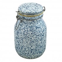 CANISTER-Large Blue & White Spatter