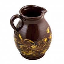 PITCHER-Brown W/Yellow Swirls