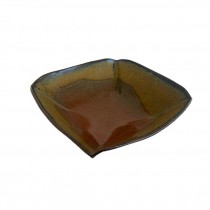 (25670110)BOWL-Square Green/ Yellow/ Red Earthenware Bowl