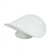 FRUIT BOWL-Fan Shaped Hobnail Milk Glass